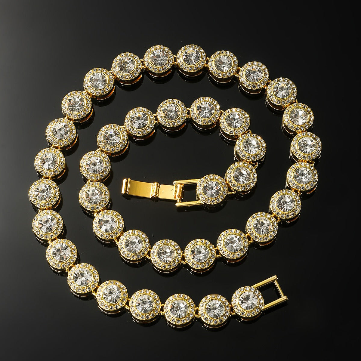 Oval Cut Micro Pave Tennis Link Travis Rapper Choker Chain