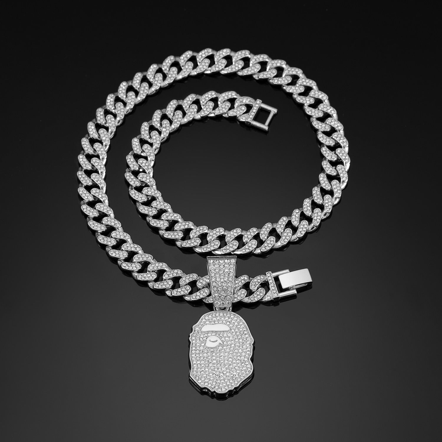 BG BAPE-Inspired Pendant Necklace Rapper Chain