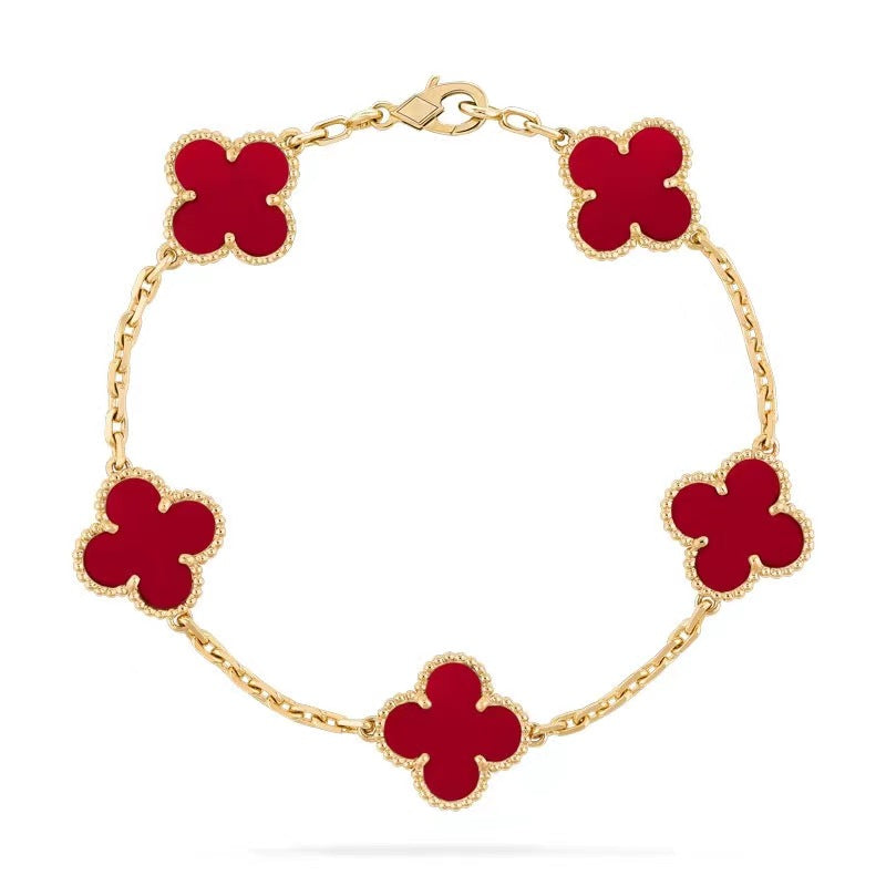 Clover Motif Alhambra Bracelet - 18k Gold & .925 Sterling Silver