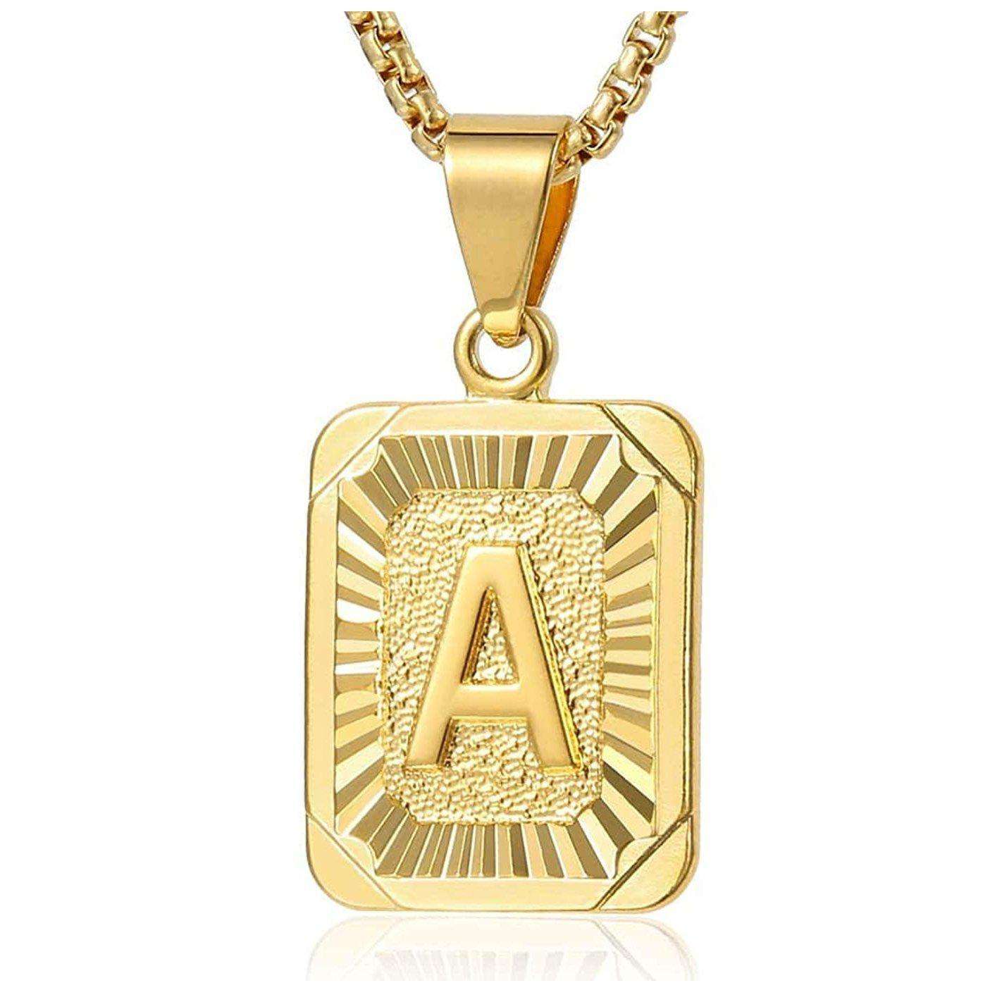 VVS Jewelry hip hop jewelry 200000162 Gold Initial Pendant Necklace