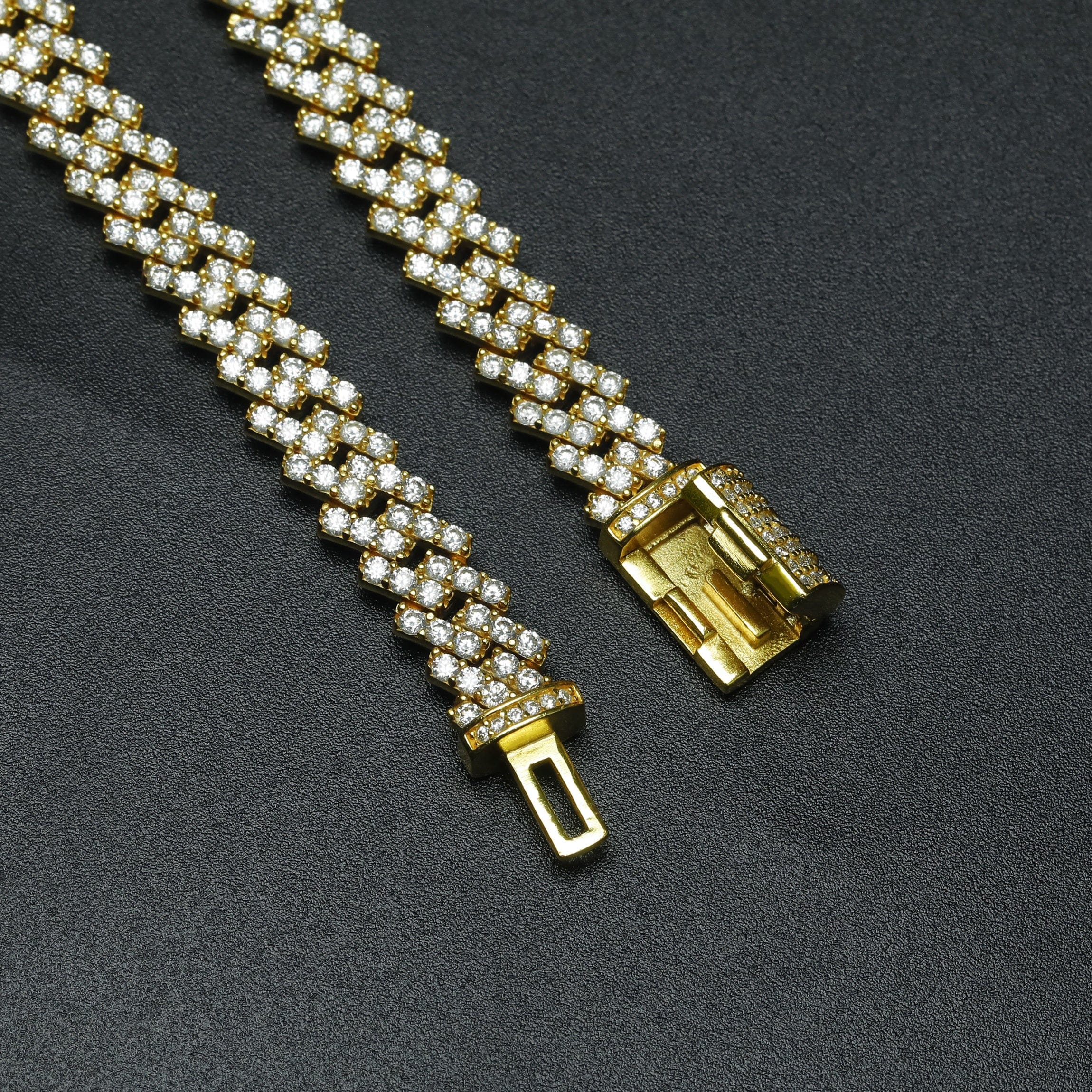 VVS Jewelry hip hop jewelry chain VVS Jewelry 925 Sterling Silver Iced Out Prong Moissanite Cuban Chain (Passes Diamond Check)