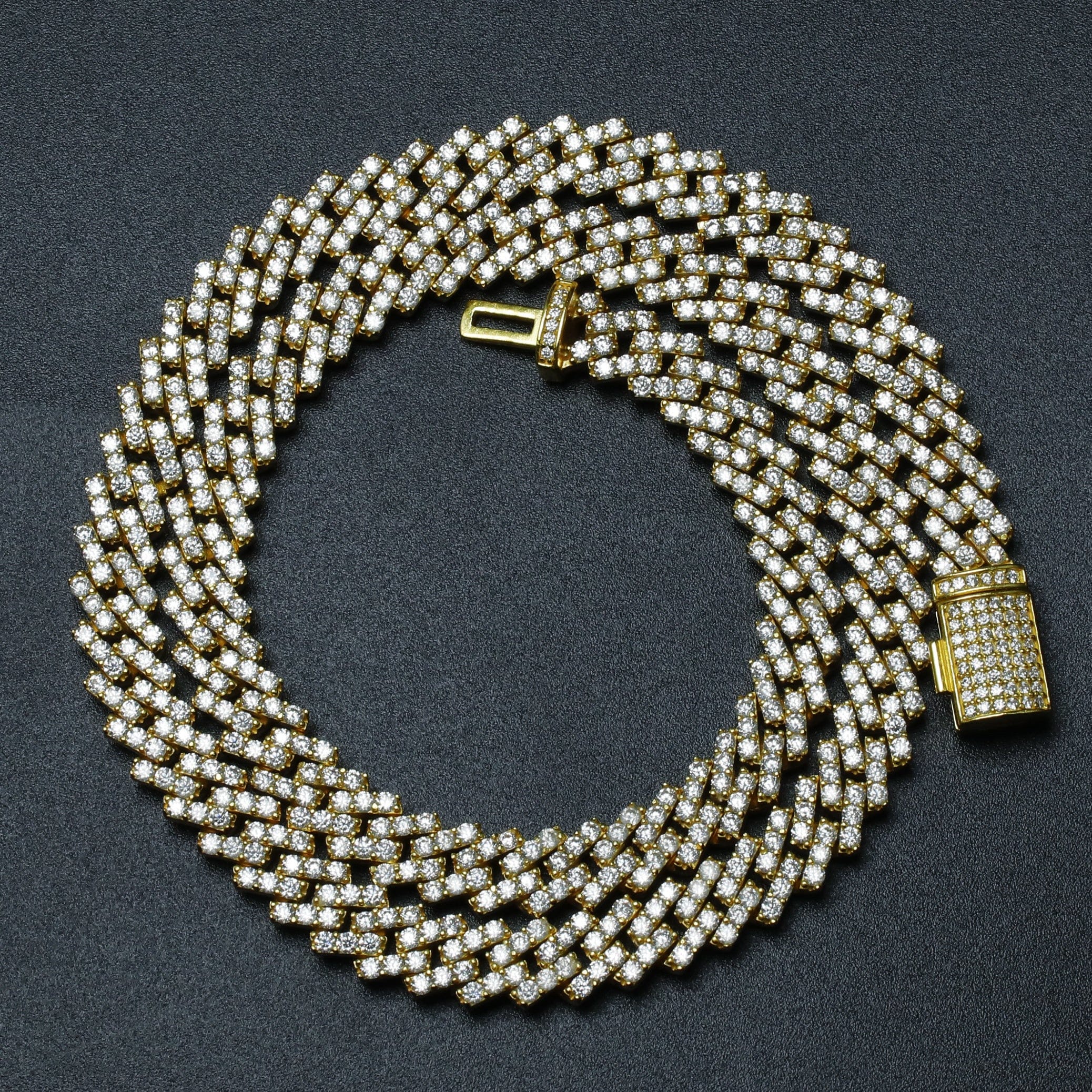 VVS Jewelry hip hop jewelry chain VVS Jewelry 925 Sterling Silver Iced Out Prong Moissanite Cuban Chain (Passes Diamond Check)