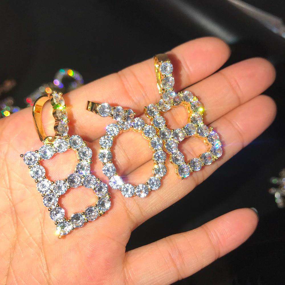 VVS Jewelry hip hop jewelry Custom Gold Tennis Letter Necklace