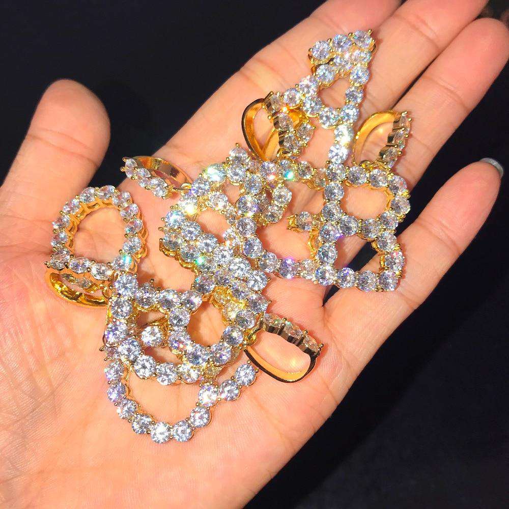 VVS Jewelry hip hop jewelry Custom Gold Tennis Letter Necklace