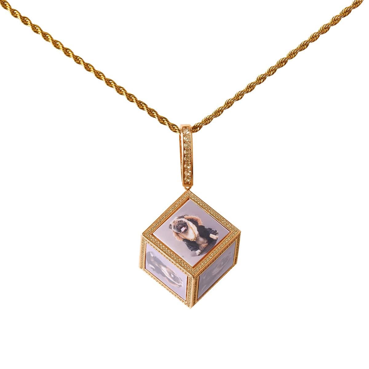 VVS Jewelry hip hop jewelry Custom Iced Out 3D Dice Photo Pendant