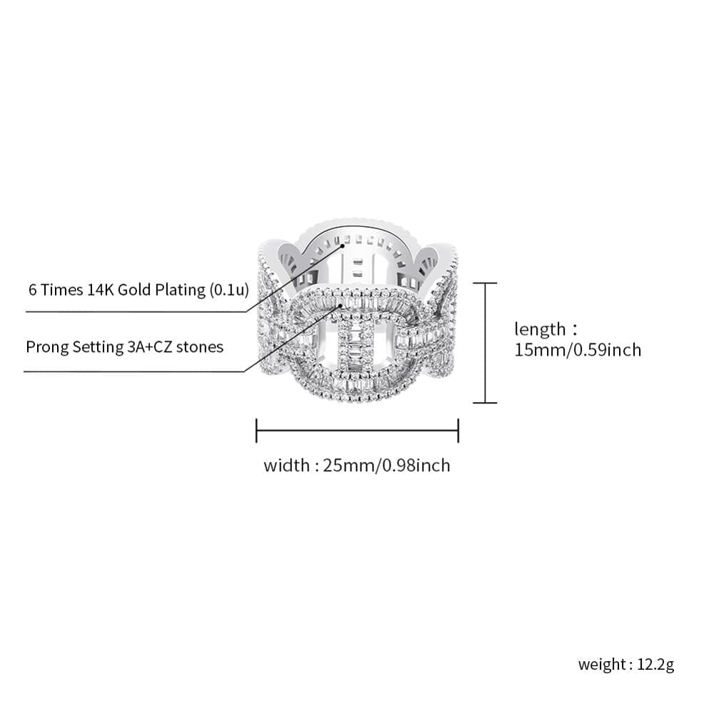 VVS Jewelry hip hop jewelry Fully Blinged Out Miami Cuban Ring