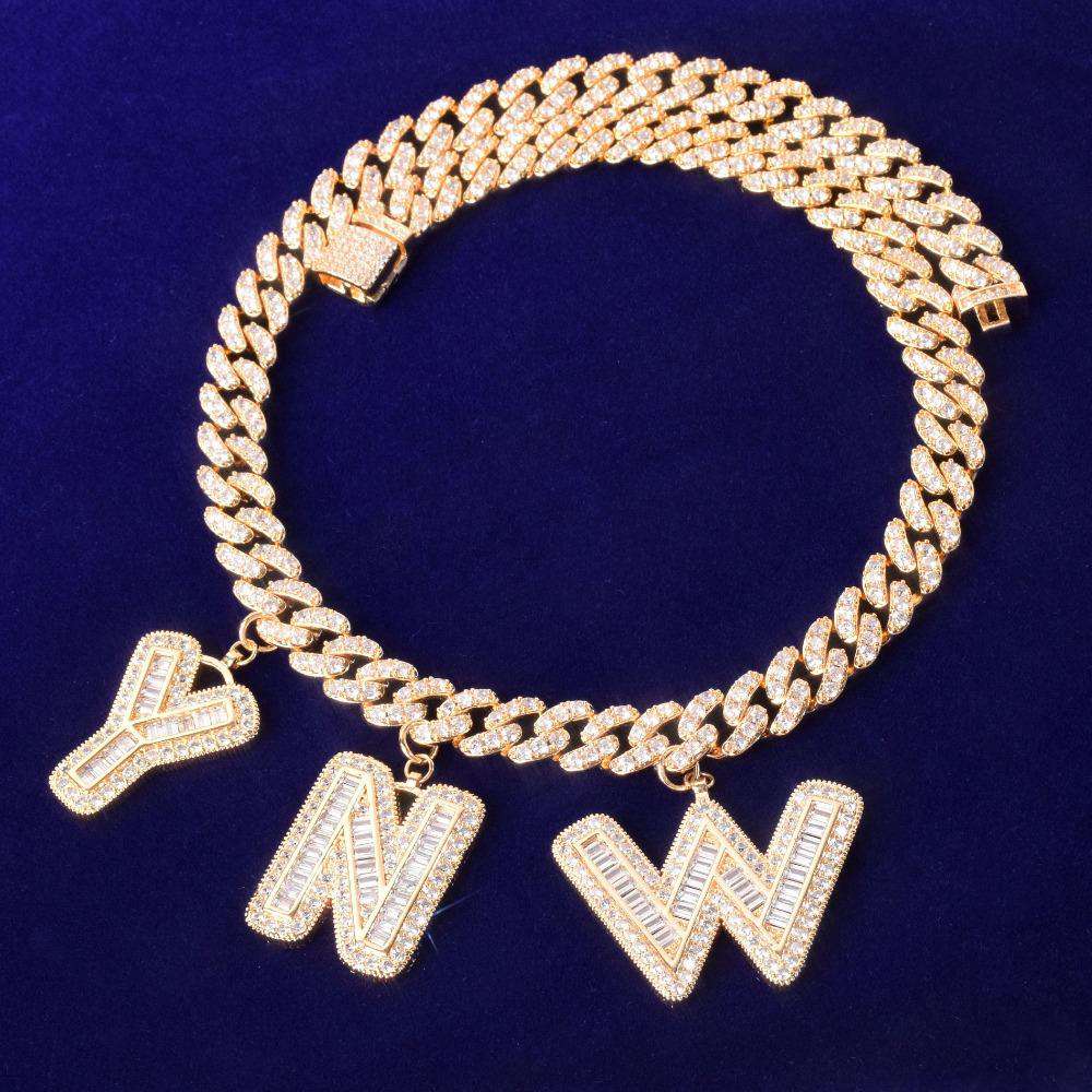 VVS Jewelry 10mm Custom Name Cuban Baguette Chain