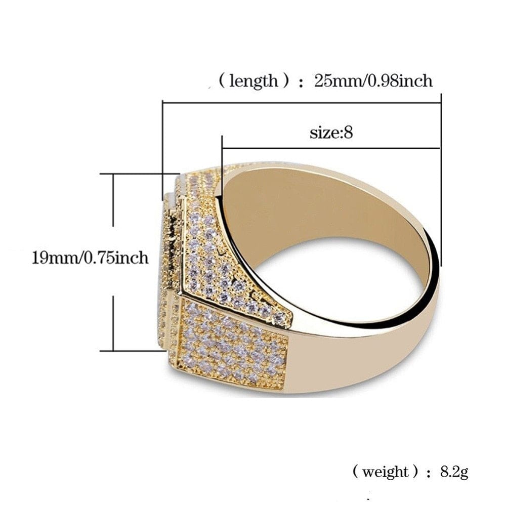 VVS Jewelry hip hop jewelry Gold/Silver Poly Geometric Ring