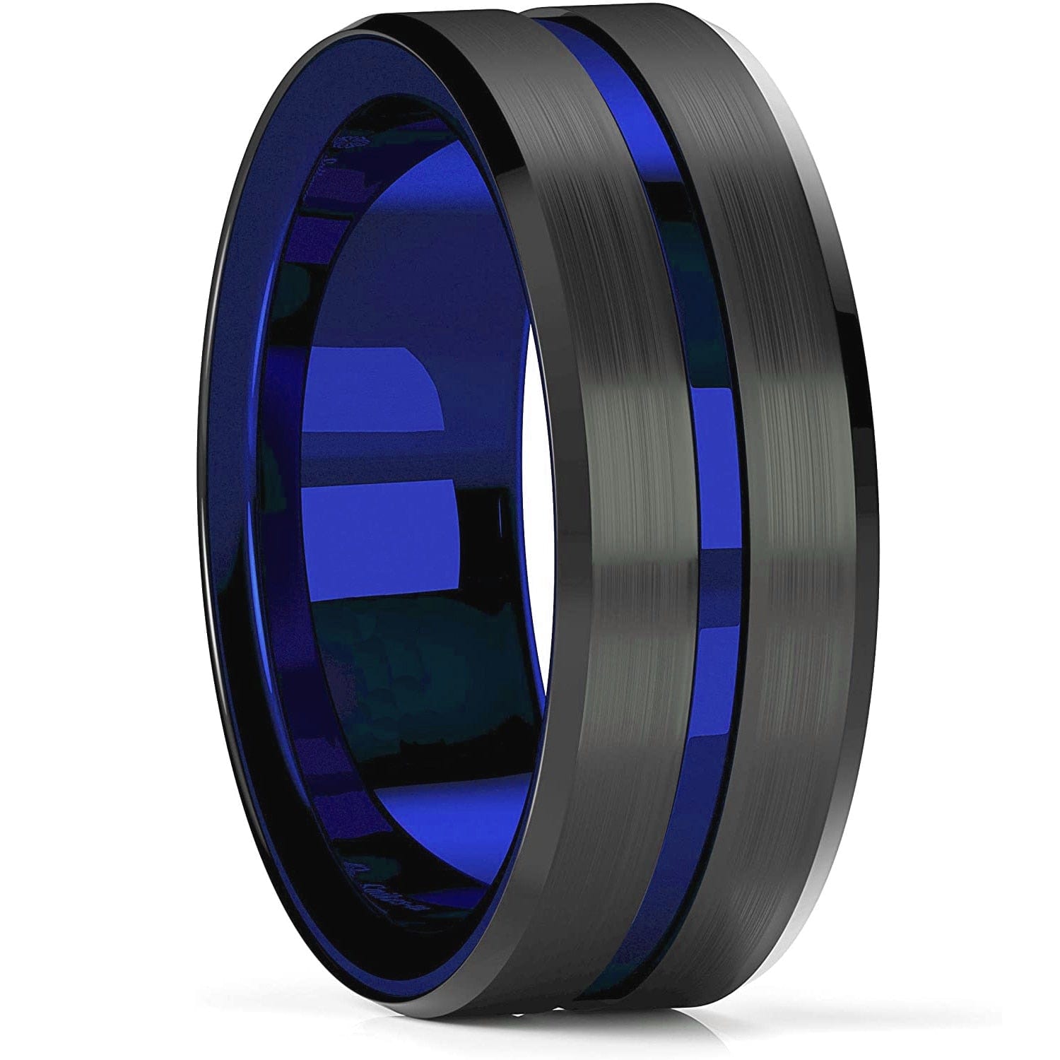 VVS Jewelry hip hop jewelry Style 3 / 9 8MM Tungsten Carbide Ring Matte Finish Beveled Polished Edge Comfort Fit