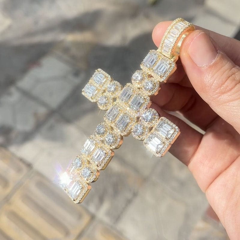 VVS Jewelry hip hop jewelry VVS Jewelry Bust Down Jesus Piece Cross Pendant