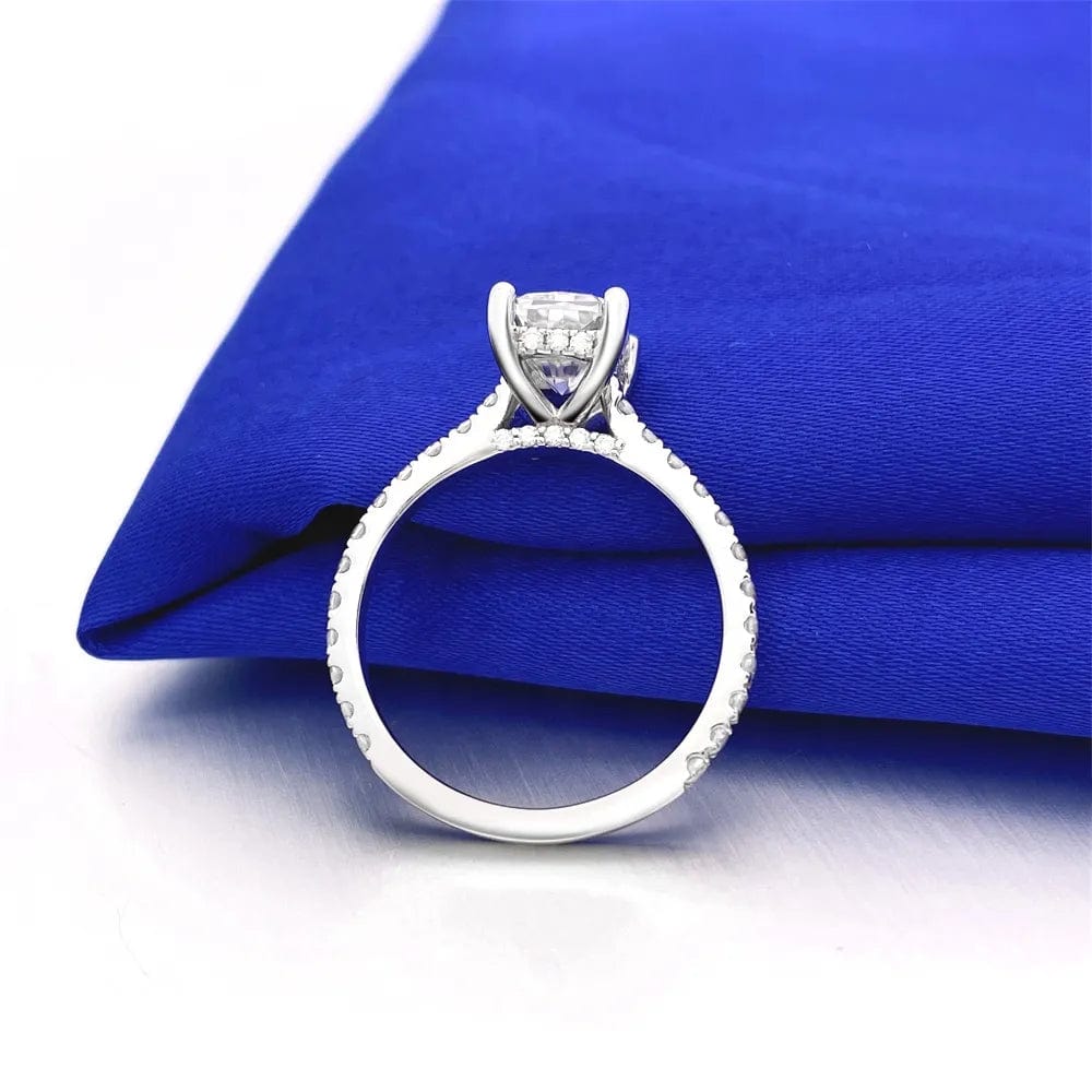 White Gold Square Radiant Cut 5CT Moissanite Engagement Ring VVS Jewelry