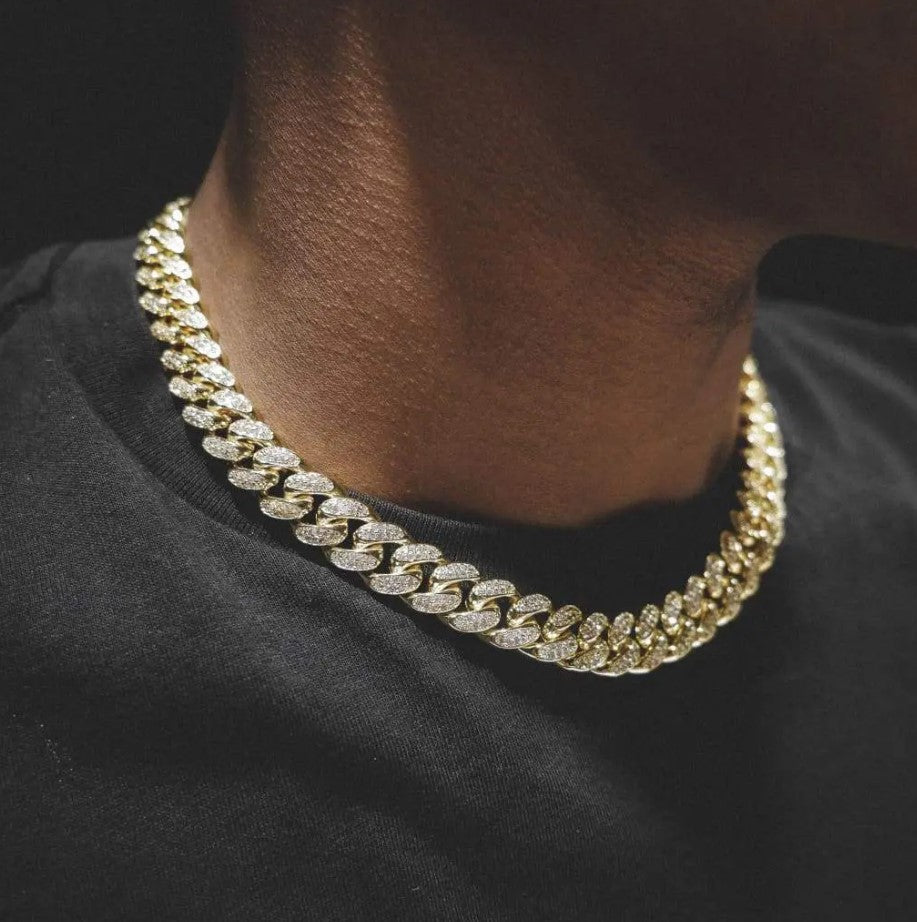 Diamond Prong Link Chain 12mm Cuban Link Chain