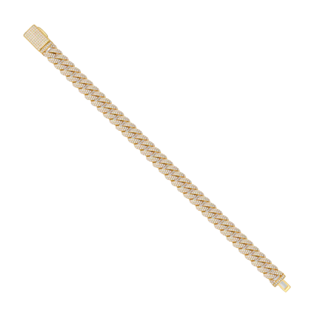 10mm Gold Iced Cuban Bracelet