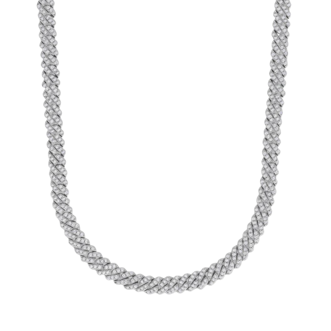 Iced Micro Prong Cuban Chain (Silver) - 6mm