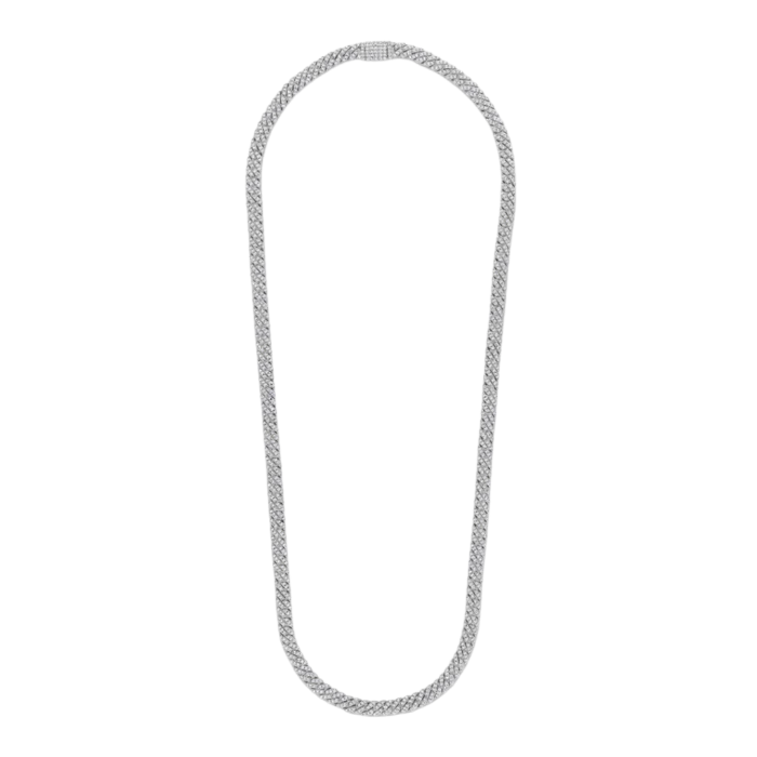 Iced Micro Prong Cuban Chain (Silver) - 6mm