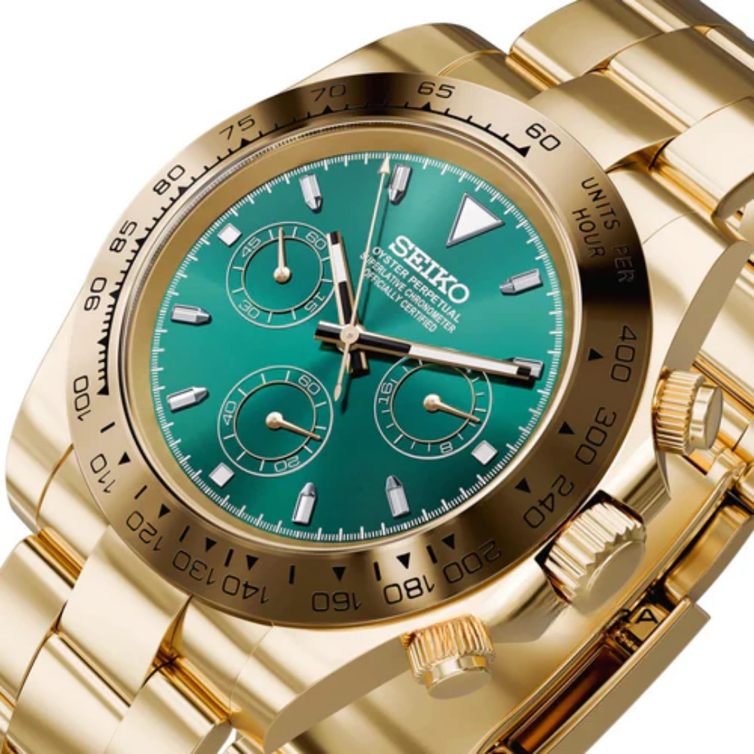 Seiko Mod Daytona | Gold Green
