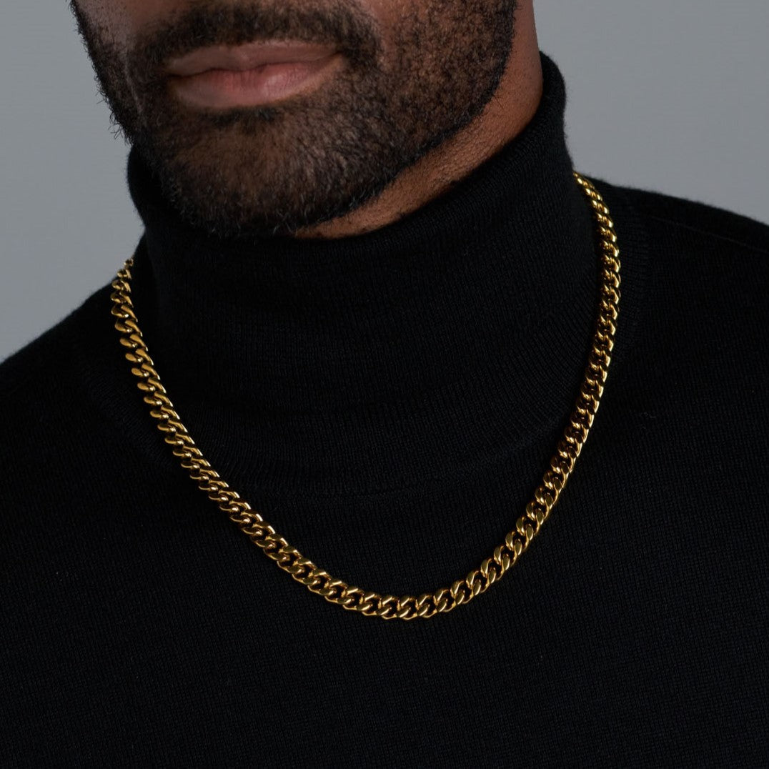 VVS 8mm Gold Cuban Link Chain