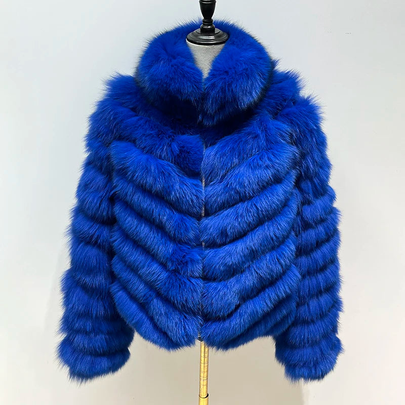 Reversible Real Fox Fur Elegance Jacket