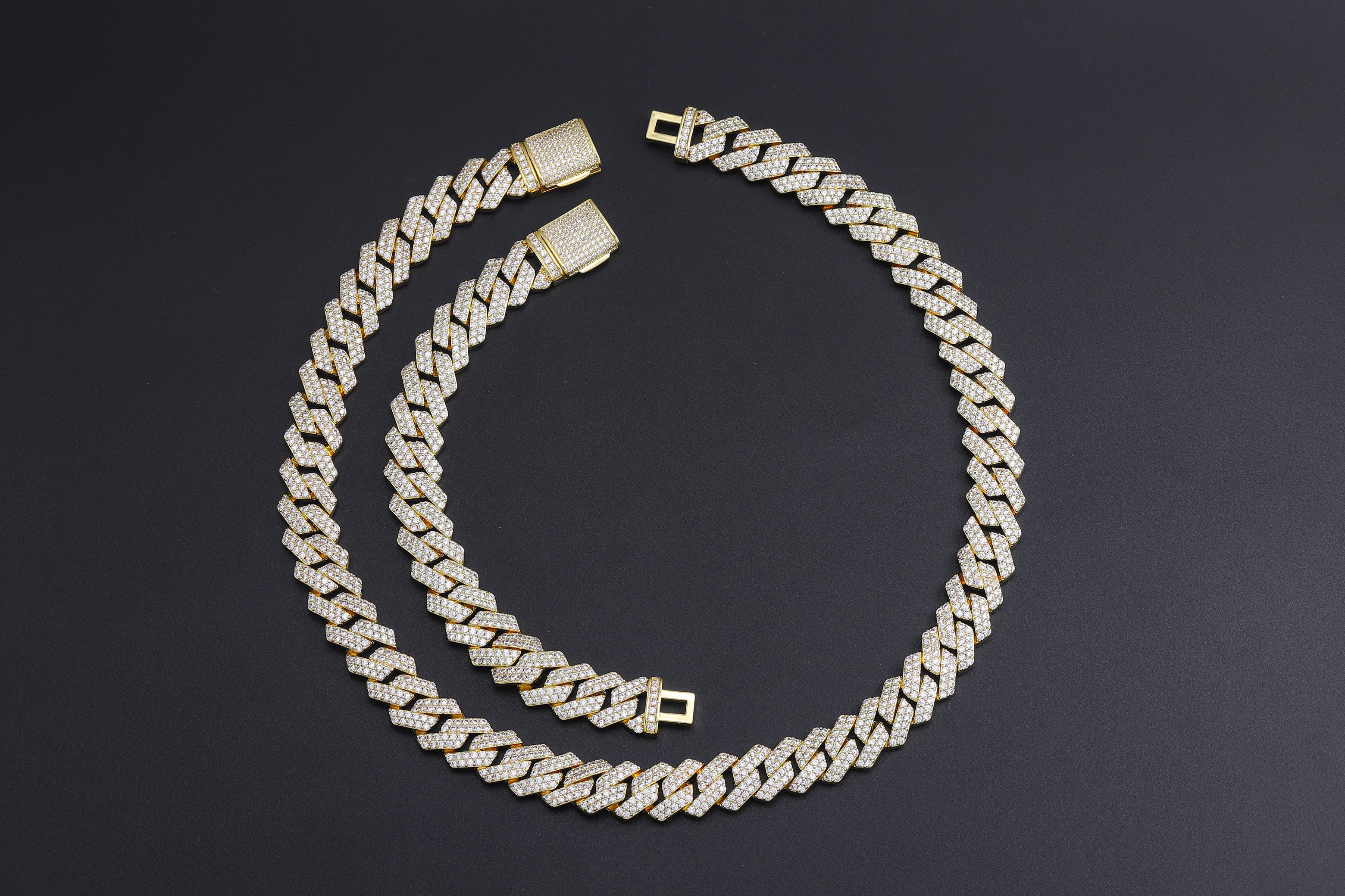 Diamond Prong 14MM Cuban Chain & FREE Bracelet Bundle
