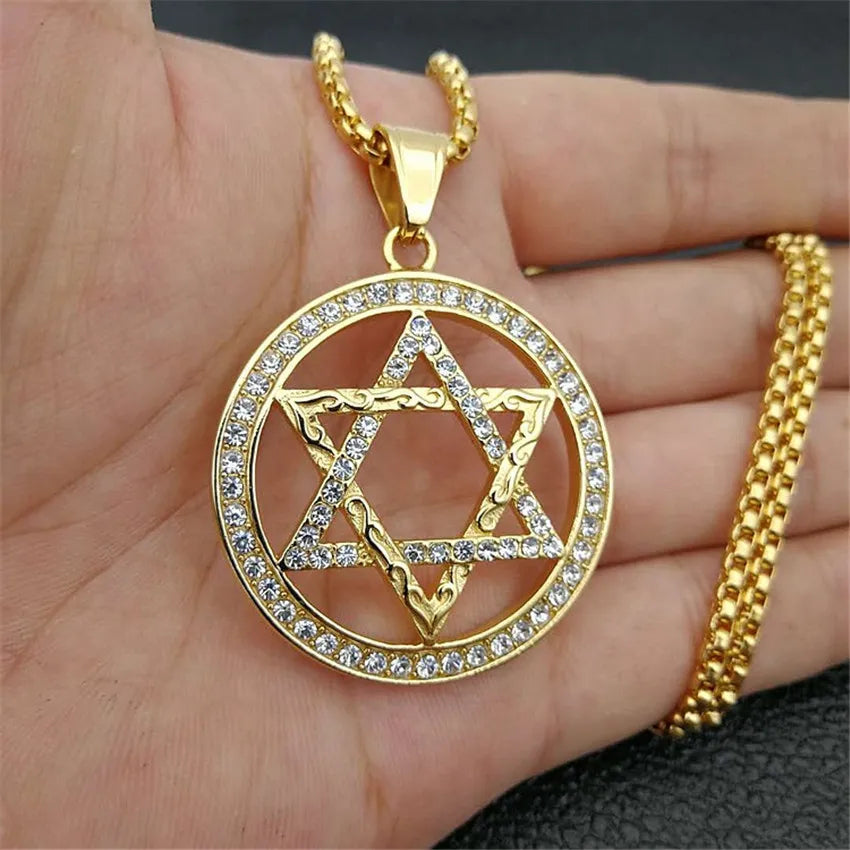 Icy Star of David Pendant Necklace