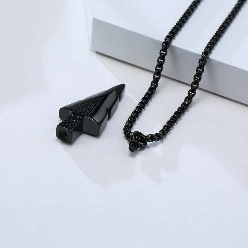 Stainless steel Arrowhead Urn Necklace