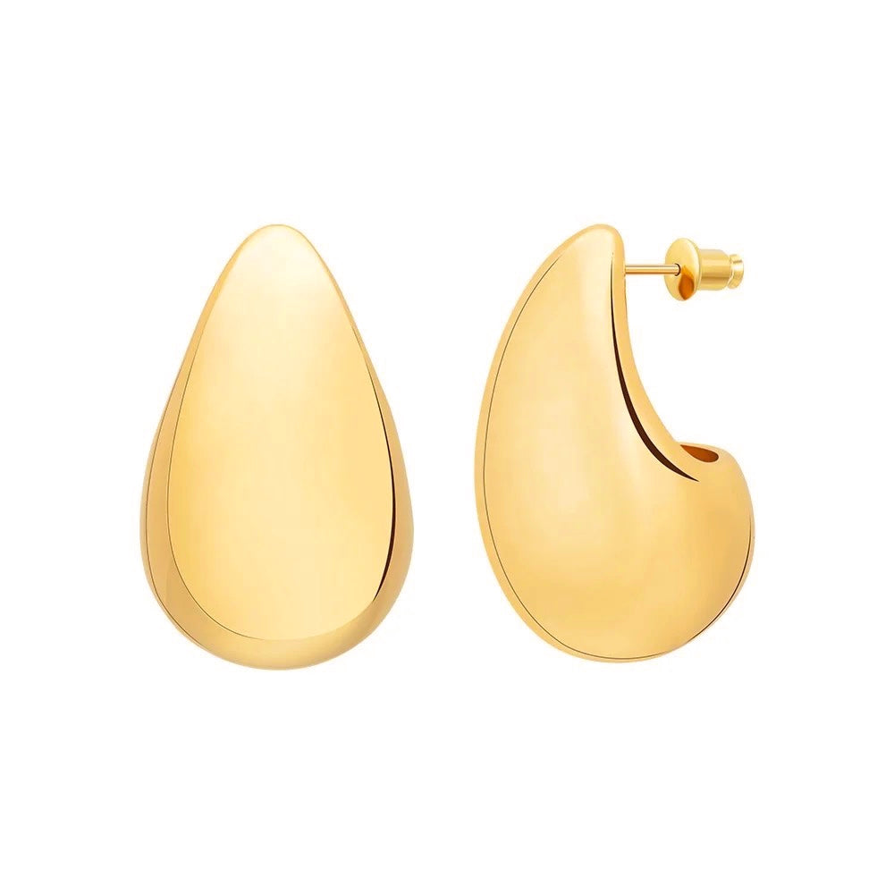 18K Gold Plated Stainless Steel Raindrop Statement Earrings