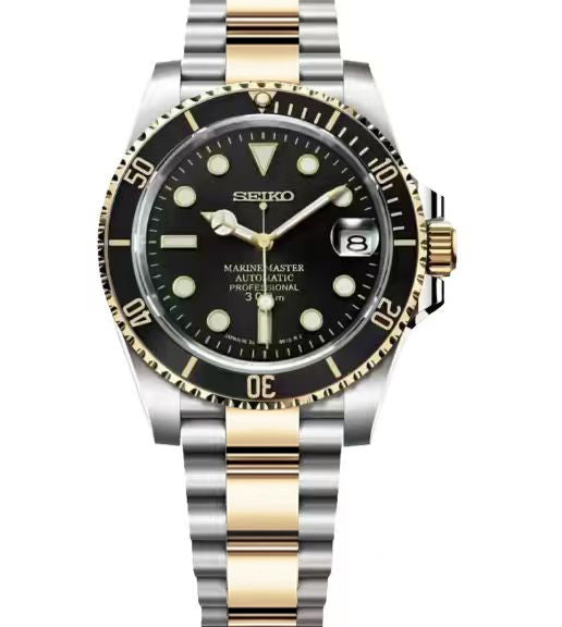 Seiko Mod Submariner – Two Tone Black