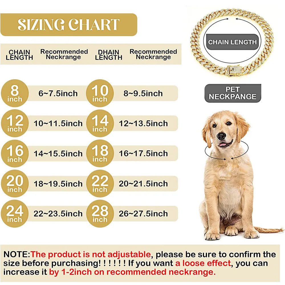 Chunky Gouden Hondenhalsband - Maat S/M Hond
