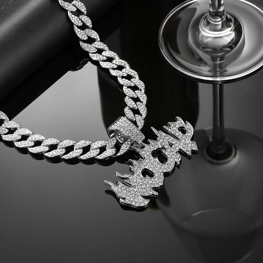 VVS "NO CAP" Diamond-Filled Flame Letter Necklace