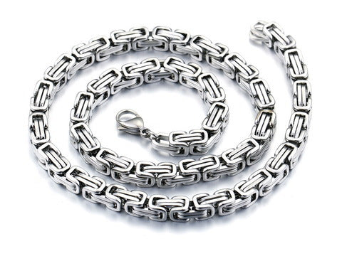 8mm Stainless Steel Byzantine Chain