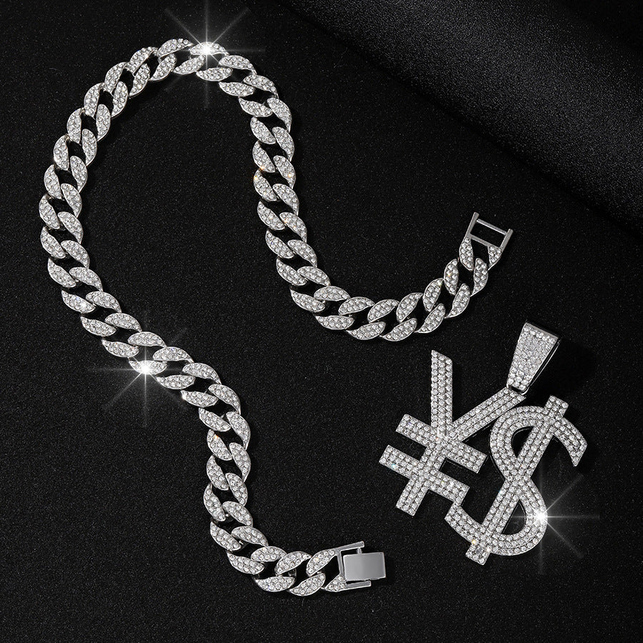Money Symbol Pendant + Cuban Chain