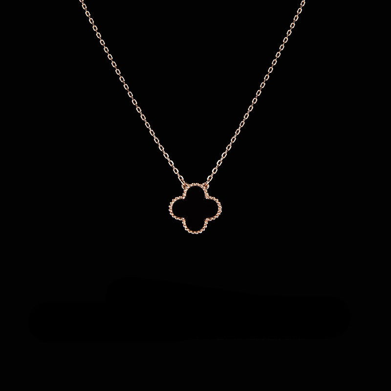 Single Clover Necklace - 925 Sterling Silver & 18k Gold - High Quality Dupe