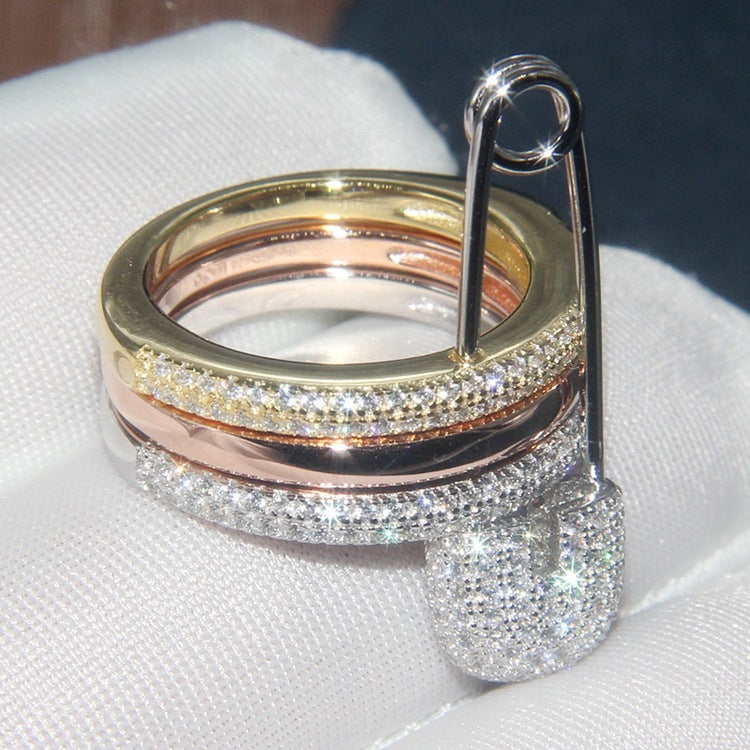 Safety Pin Stacked Ring