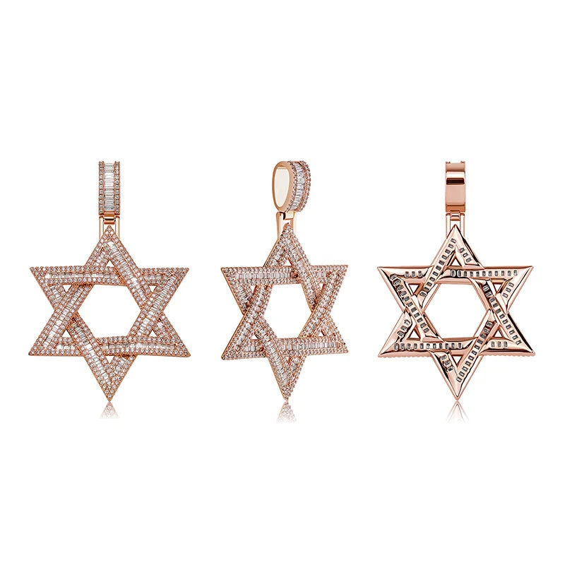 VVS Iced Out Jewish Star of David Pendant Necklace