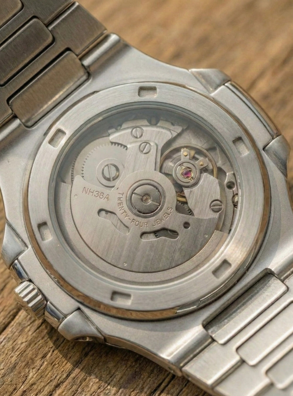 Seiko Mod Nautilus Open Heart | White