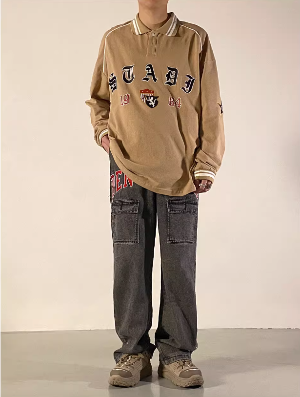 Embroidered Baggy Jeans