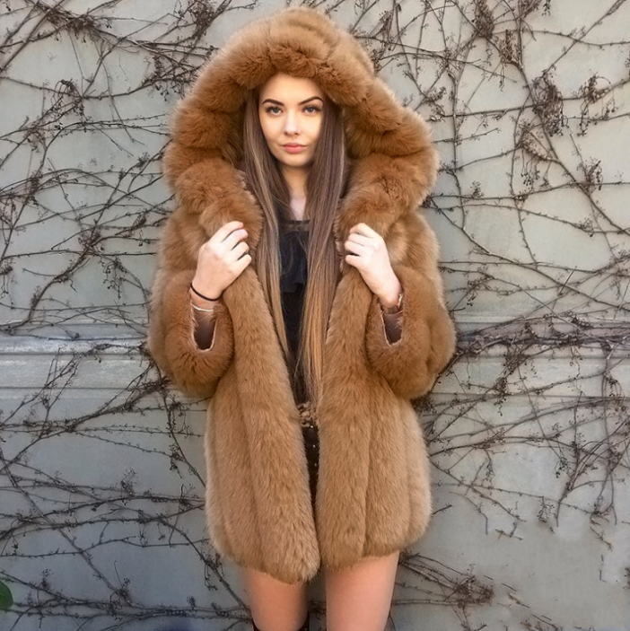 Chic Faux Fox Fur Jacket