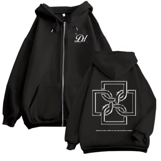 Streetwave Vintage Fleece Zipper Hoodie- Casual Oversized Style