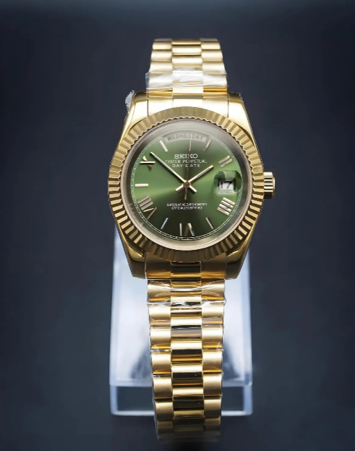 Seikona Daydate | Gold Olive Green