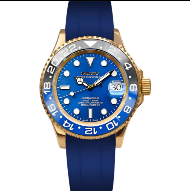 Seikmariner Mod | Gold Blue Rubber