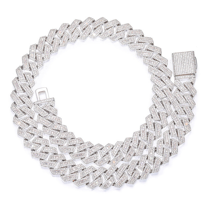 Diamond Prong 14MM Cuban Chain & FREE Bracelet Bundle