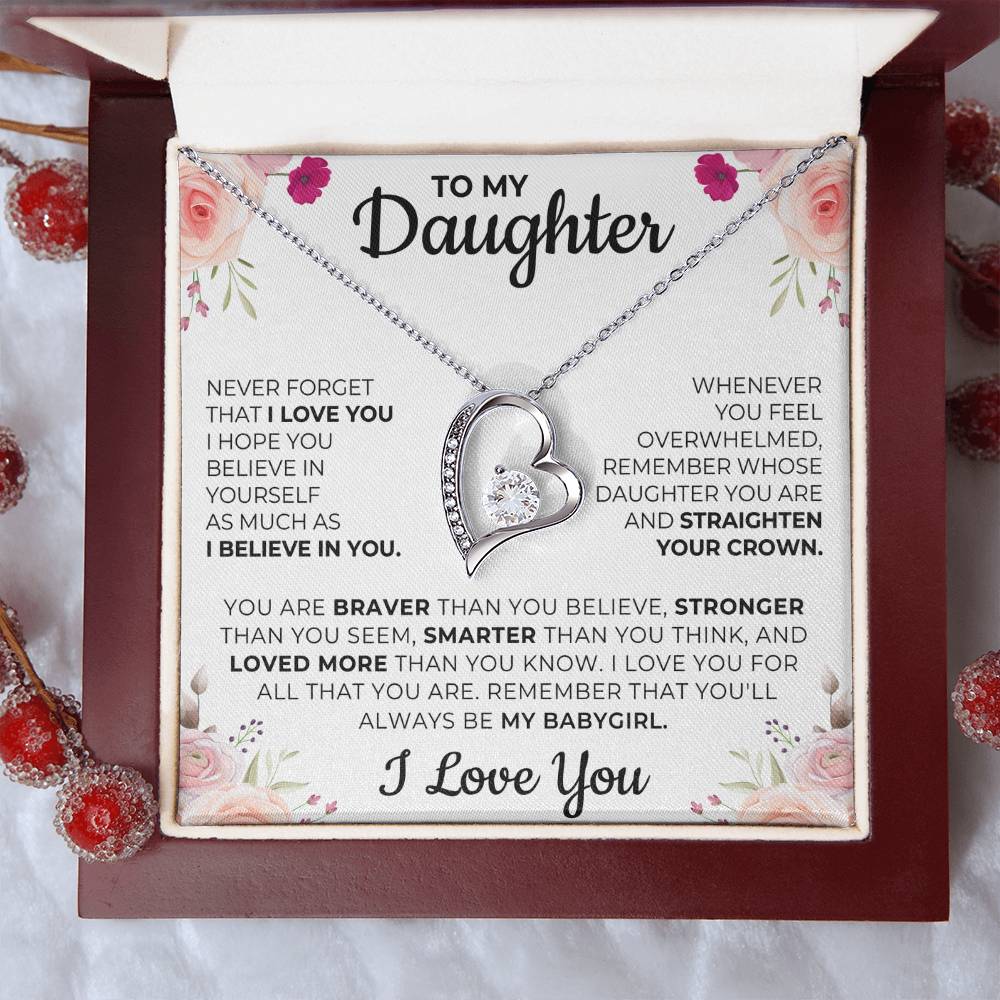 To My Daughter Message Card Necklace