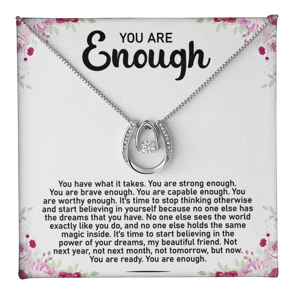 You Are Enough Message Card Necklace