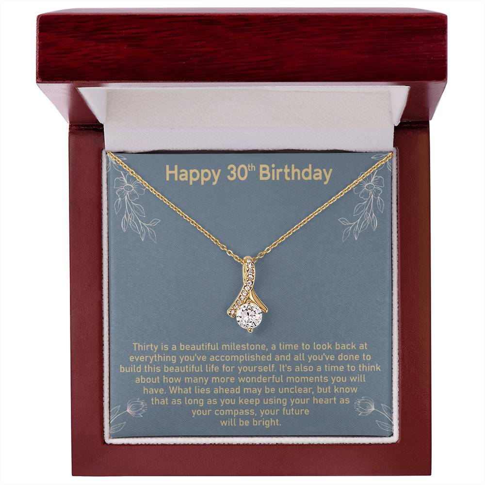30th Birthday Message Card Necklace