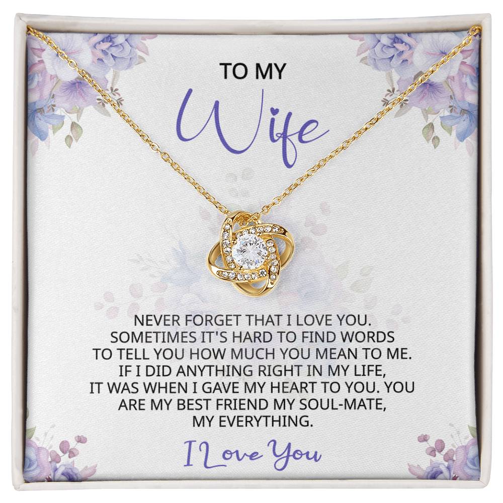 To My Wife Message Card Necklace