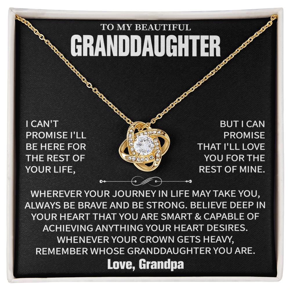 To My Beautiful Granddaughter Message Card Necklace