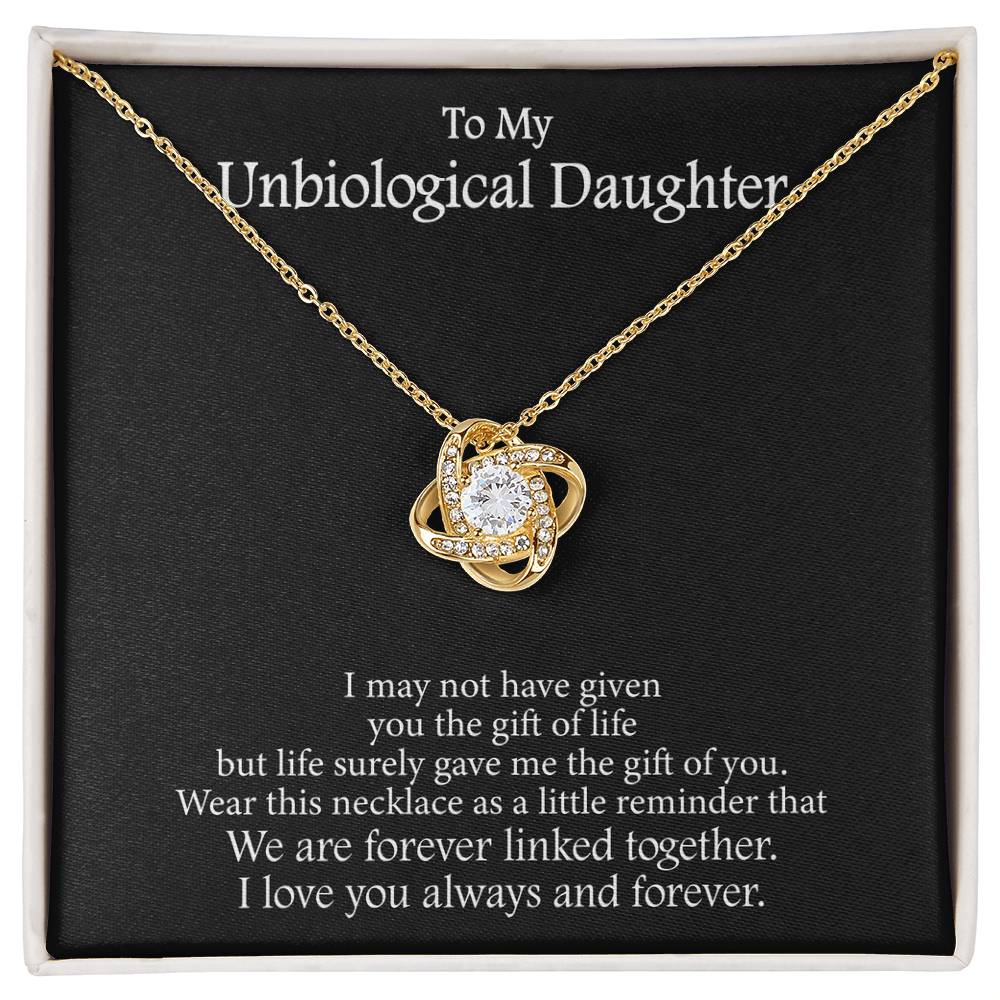 To My Unbiological Daughter Message Card Necklace
