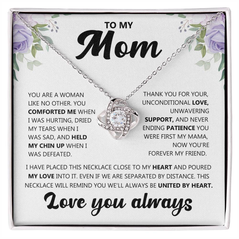 To My Mom (Love you always) Message Card Necklace