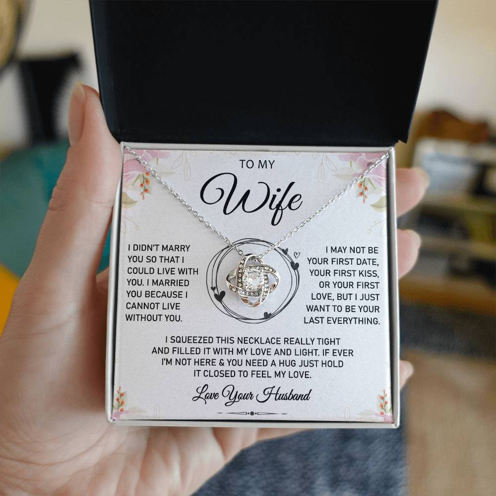 To My Wife (Love, Your Husband) Message Card Necklace