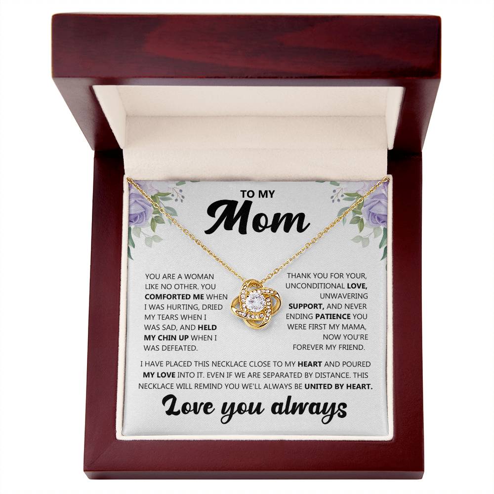 To My Mom (Love you always) Message Card Necklace